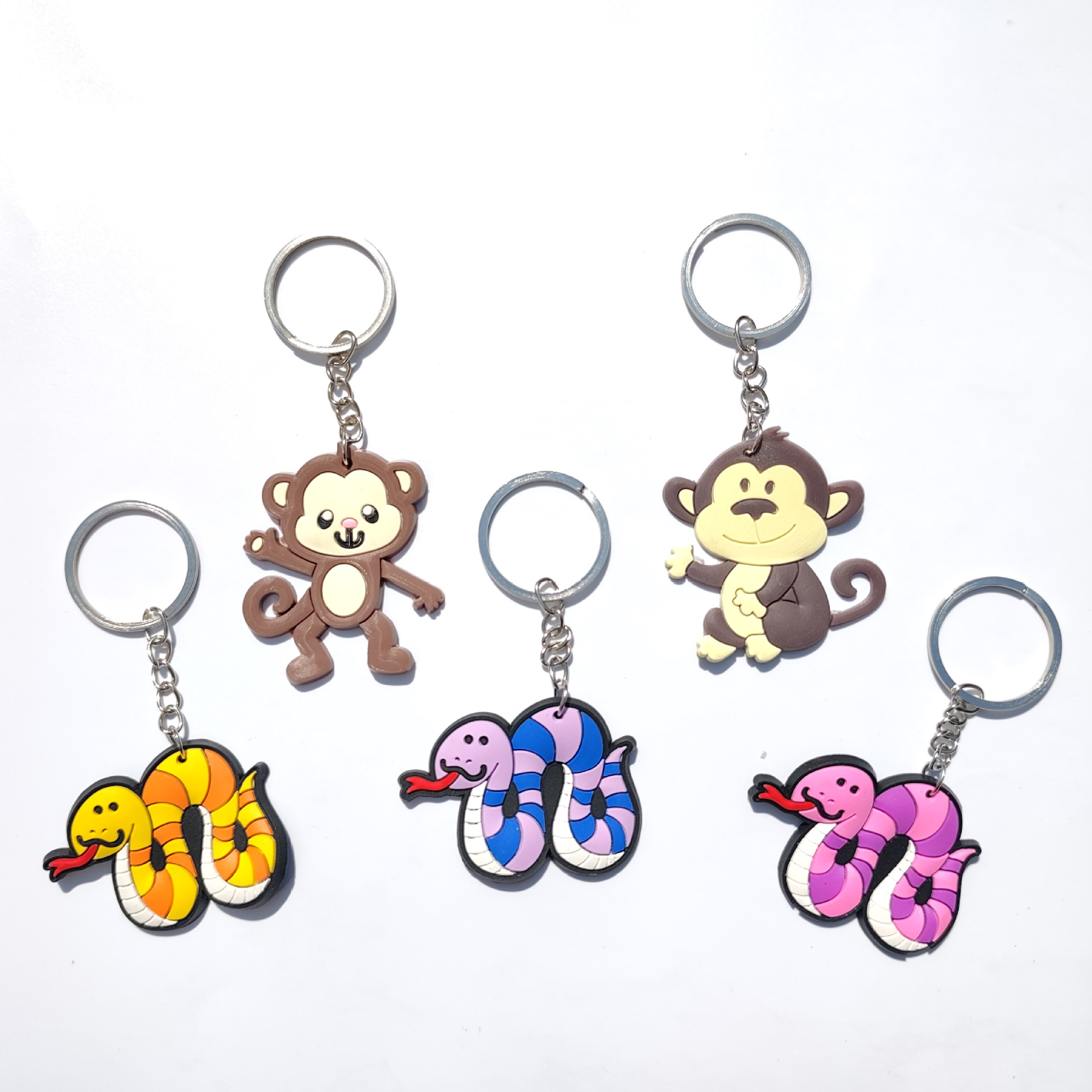 跨境新款动物钥匙扣礼品卡通可爱挂件PVC软胶森林动物钥匙链批发产品图