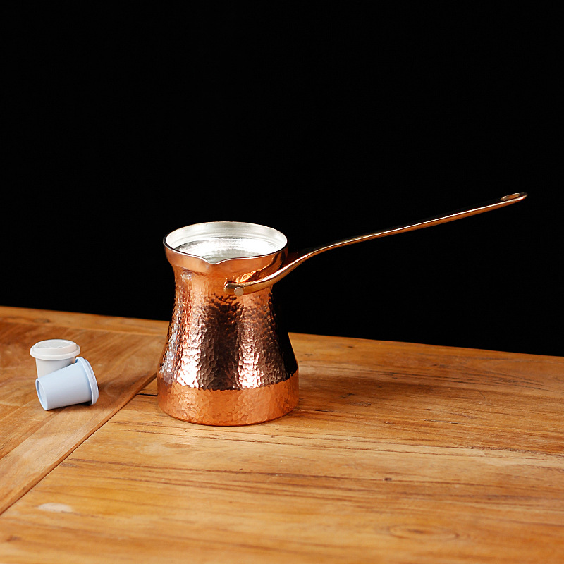 Turkish handcrafted coffee pot, popular open flame pure copper, original imported, hand-brewed pot with hanging ears, Italian style Application Scenario