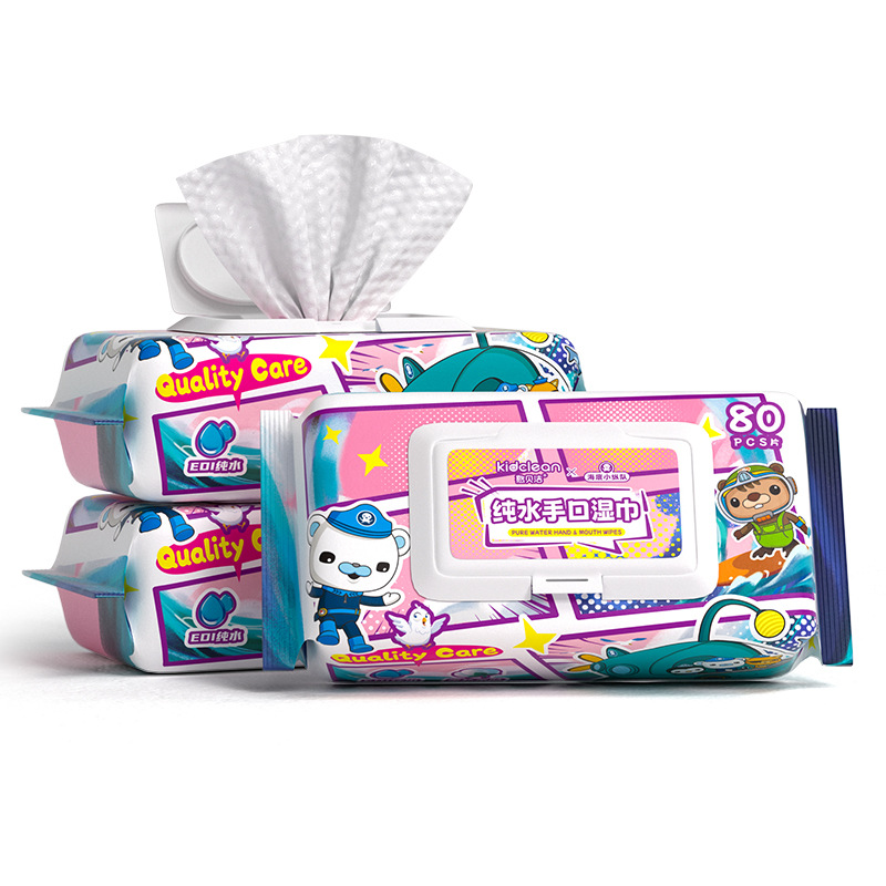 Hand and mouth wet wipes, large packs of pure water wet wipes for cleaning babies' hands and mouths, individually packaged small packs of household wet wipes Item Picture