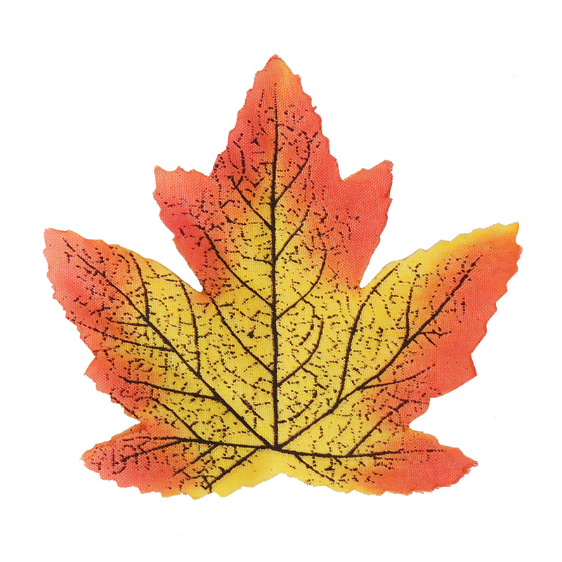 Cross-border supply of simulated maple trees, single maple leaves, autumn colors, red maple leaf photography ornaments, wedding and Halloween decoration leaves Item Picture