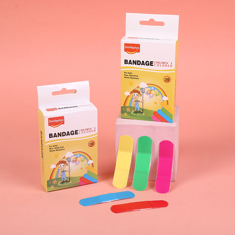 30片五彩pe创可贴防水贴新款彩色创可贴厂家直供仅供外贸出口