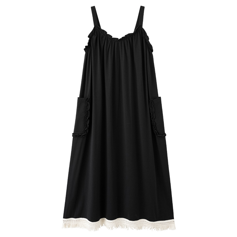 【 Antibacterial Xinjiang Cotton 】 Class a stretched-frame cotton summer sleeveless spaghetti-strap nightdress for women, pure cotton corset pad home wear Item Picture