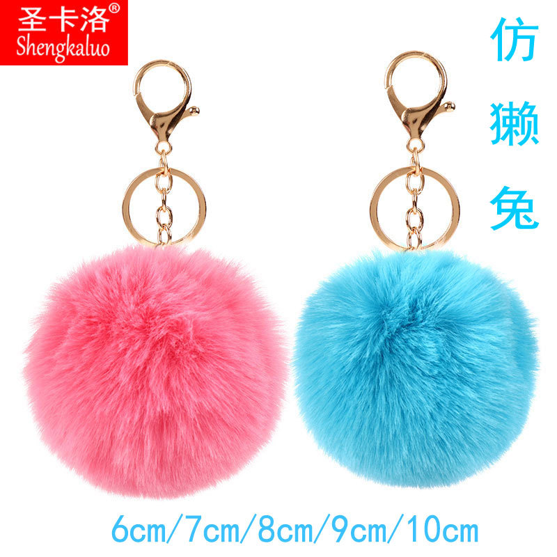Green mink rabbit imitation rabbit fur ball pendant, artificial fur ball pendant, keychain pendant, luggage hanging decoration, accessories