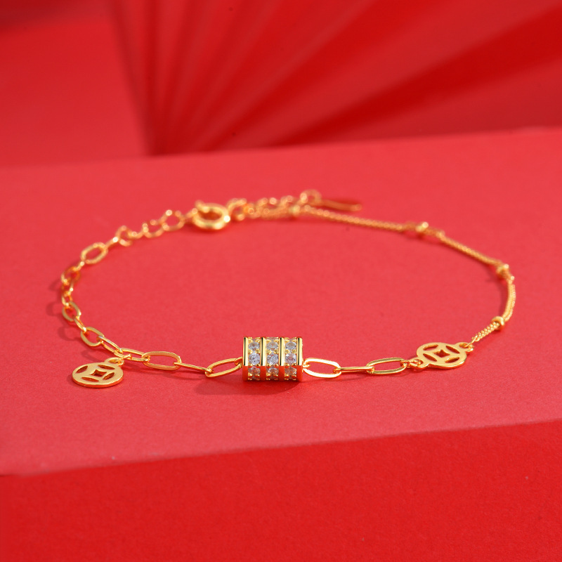 s925 Silver Waist Copper Coin bracelet for women, fashionable and elegant Chinese style, versatile, best friend wrist and jewelry, one-piece consignment details Picture