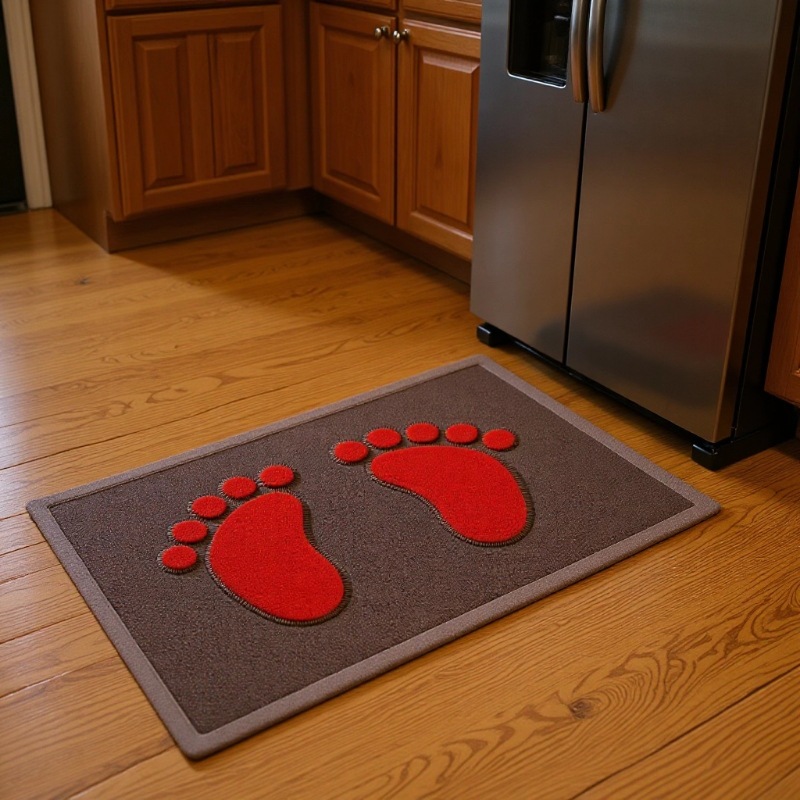 Welcomecarpet丝圈脚丫pvc套色丝圈地毯外贸批发入户地垫