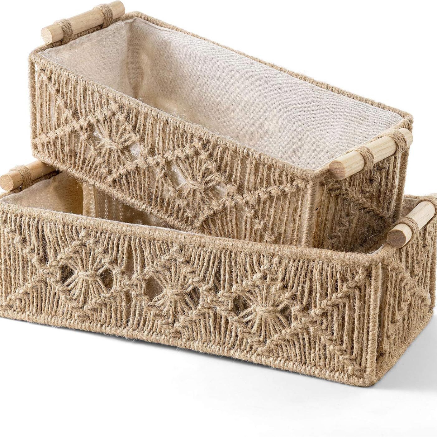 Customized Amazon best-selling cotton rope hand-woven storage boxes, desktop storage boxes, sundries basket covers, installation baskets Item Picture