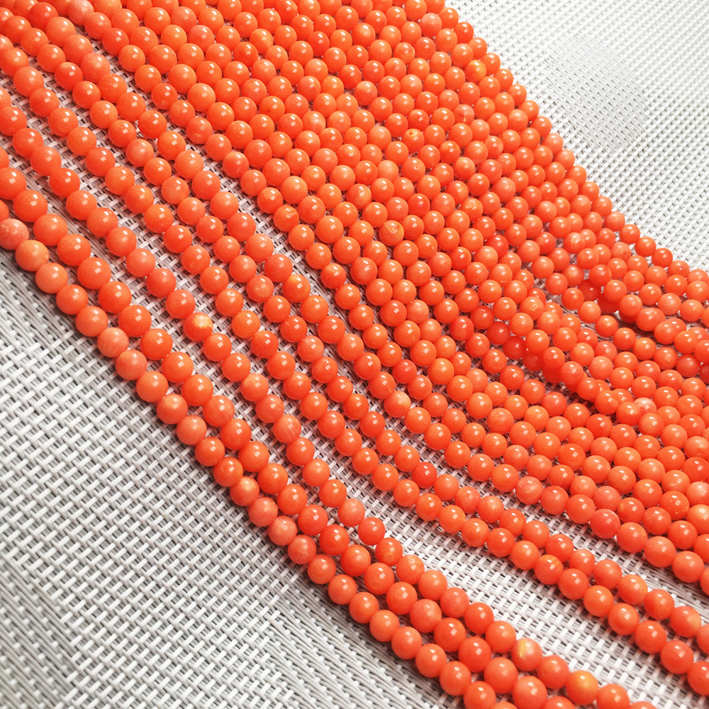 Handmade beaded coral 5mm round beads semi-finished products, loose beads, DIY bracelets, necklaces, earrings, jewelry materials, beads accessories
