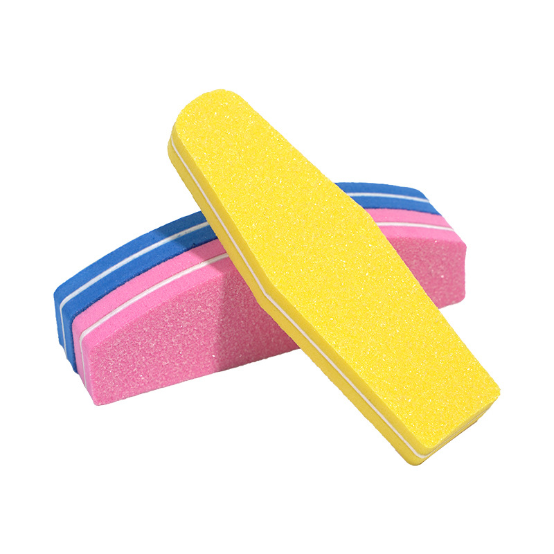 美甲海绵搓条EVA海绵搓条迷你半月型指甲锉打磨修型指甲锉条磨砂白底实物图