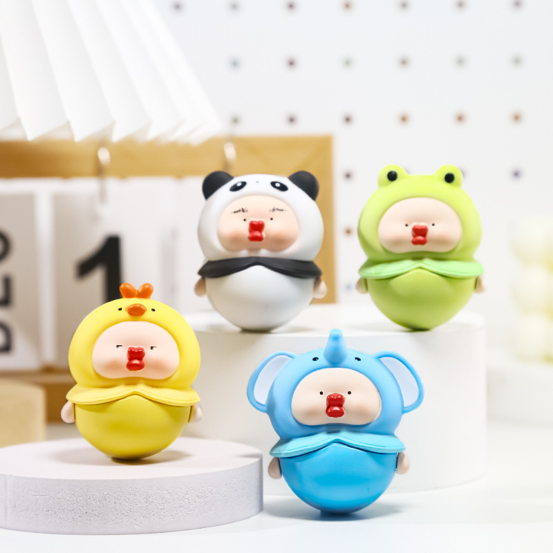 Wholesale of creative design Bobo untoppleable dolls, cute and fun desktop resin ornaments, entertainment and stress-relieving small toys