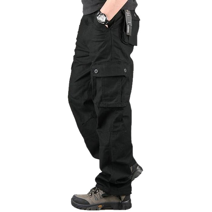 Fashionable and retro trend outdoor workwear casual pants for men: loose, durable, straight-leg, multi-pocket, versatile long pants Item Picture
