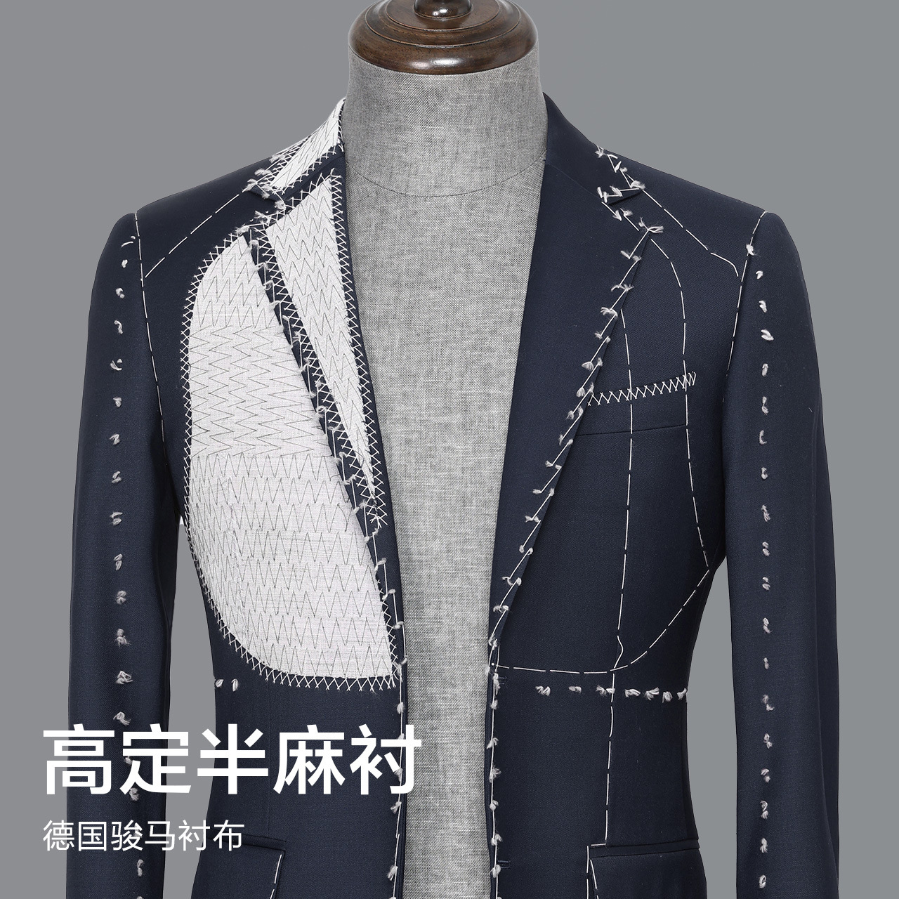 Designer's high-end custom-made wool suit set for men, a light luxury business casual formal dress suit for men, can be machine washed Specification image