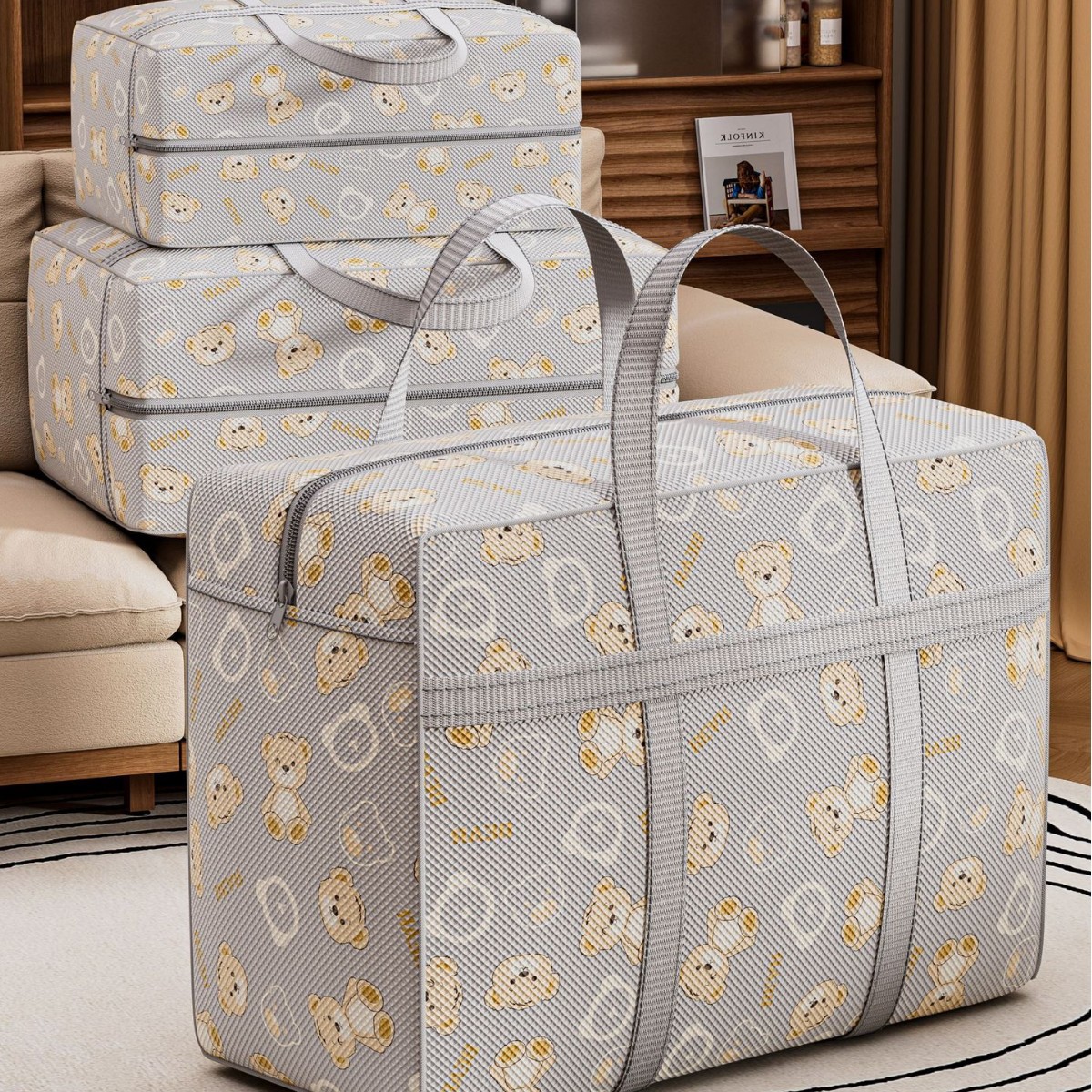 Large-capacity quilt storage bags, clothes and quilts sorting bags, clothes and quilts luggage bags, moving packing bags Specification image