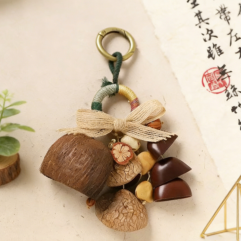 Harvest Blessing Seed Wenqi's same style wish seed beaded bag pendant, hand-woven fruit shell retro pendant Application Scenario