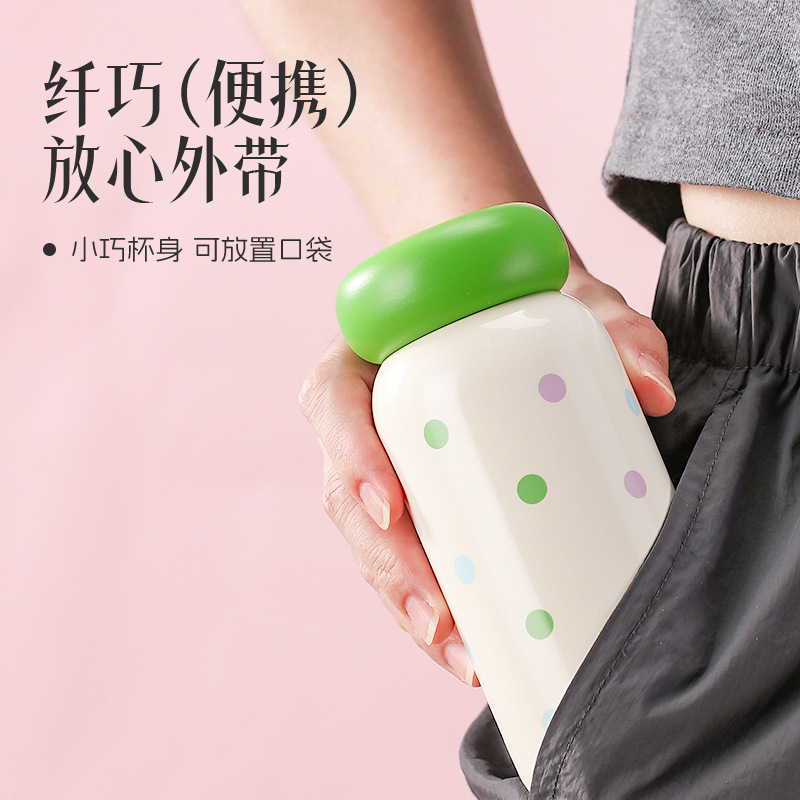 The new Xile Daoqi insulated cup and water cup for both boys and girls, with a high level of appearance, is a light luxury and compact pocket cup for students Specification image