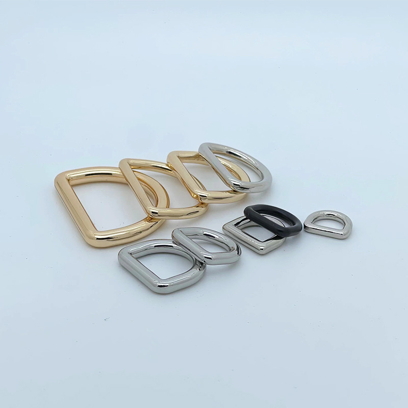 Wholesale hardware D-buckle, metal ring, seamless D-shaped buckle, alloy semi-circular D-shaped buckle, clothing and pet collar accessories details Picture