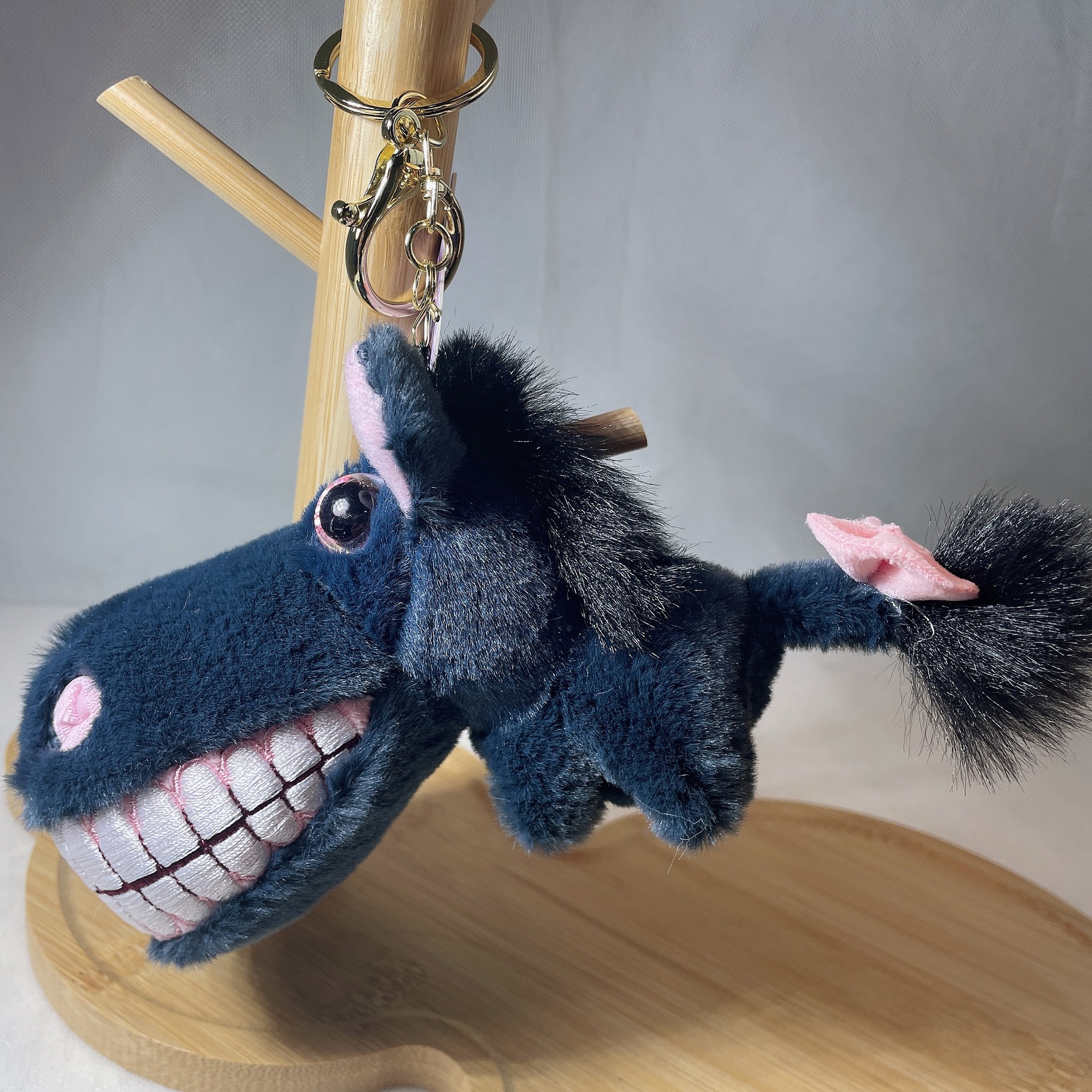 4-inch funny and carefree plush toy keychain pendant, little donkey doll doll, bag pendant Specification image