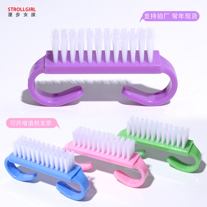 厂家供应批发 小号美甲粉尘刷实色牛角刷清洁灰尘刷塑料指甲刷子