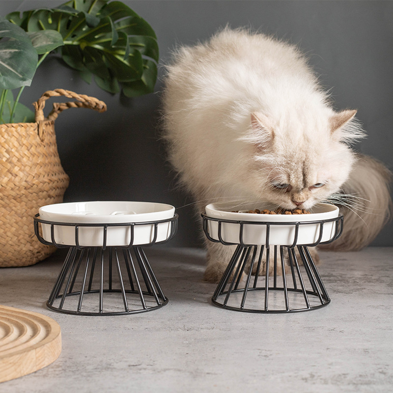 Ceramic slow food bowl to protect the cervical vertebrae, dog bowl to prevent knocking over, small dog and cat food bowl, Amazon anti-choking dog bowl Specification image