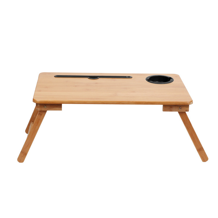 samexi bamboo folding table, laptop desk, small bed table, folding table for lazy people in the dormitory Item Picture