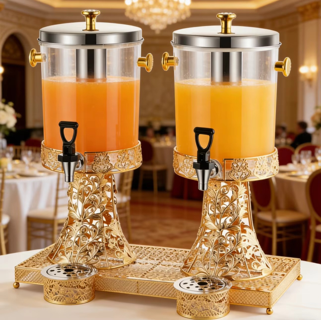 Commercial hotel 8L stainless steel commercial-grade European-style cold self-service beverage juicer and cold drink machine Application Scenario