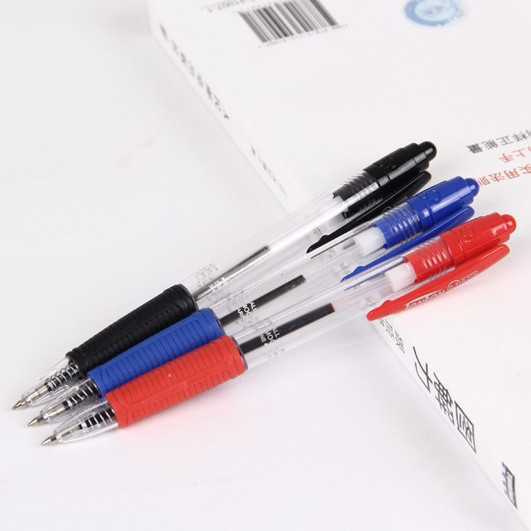 Wholesale plastic press 578-12 ballpoint pen, 0.7 office ballpoint pen, 12 pieces per box Specification drawing