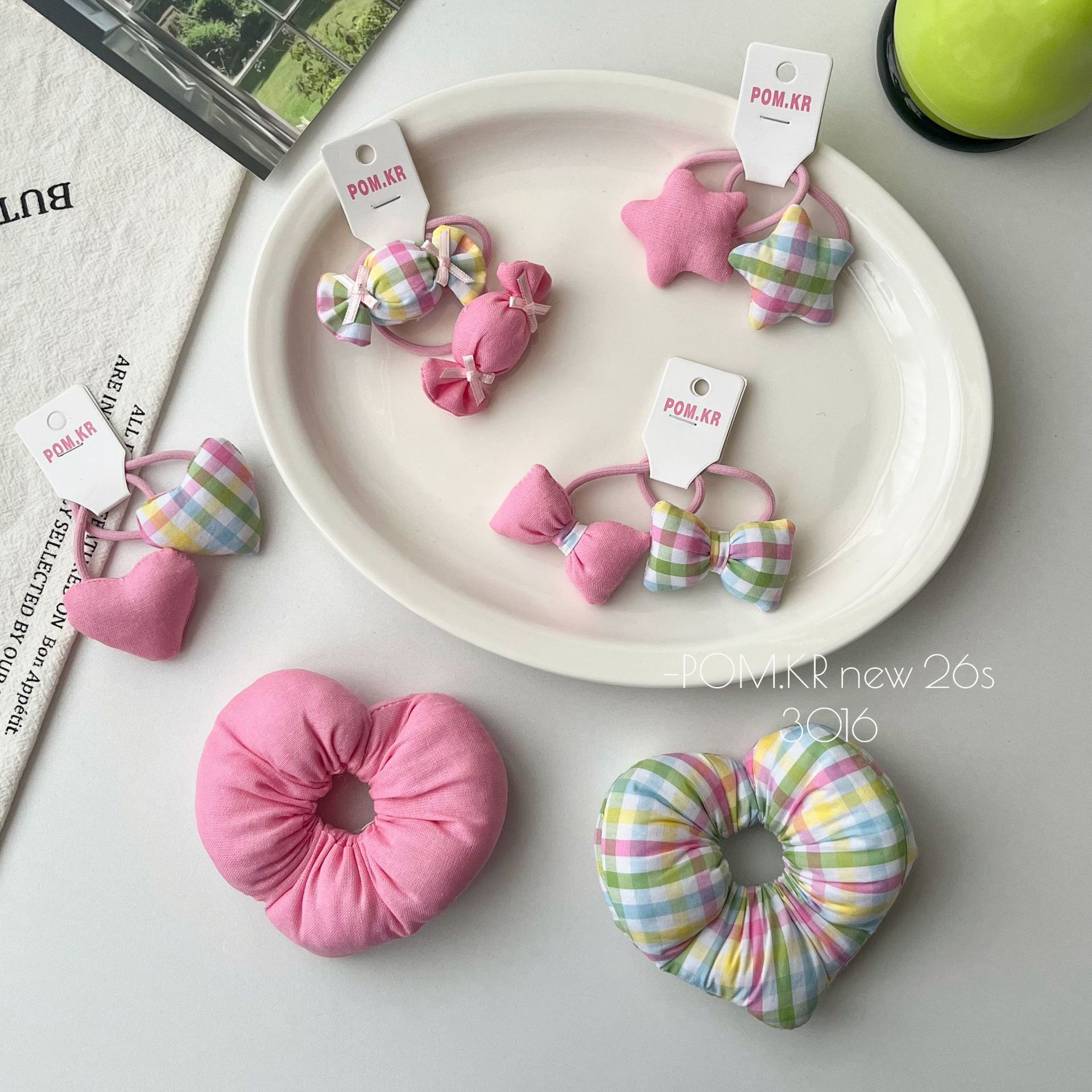 Nueva versión coreana de la dopamina rosado clip de pelo para niños arco dulce clip lateral croqueta bebé cola de caballo anillo de pelo Application Scenario