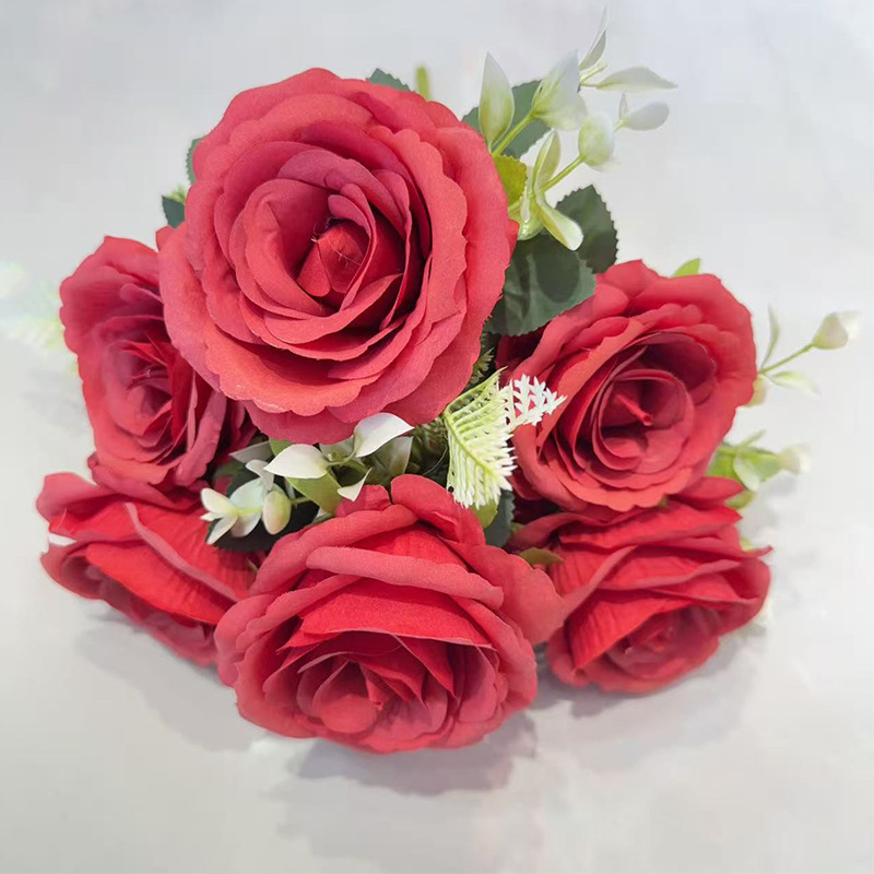 4公分玫瑰花头/玫瑰/花杆/竹木/电镀玫瑰花细节图