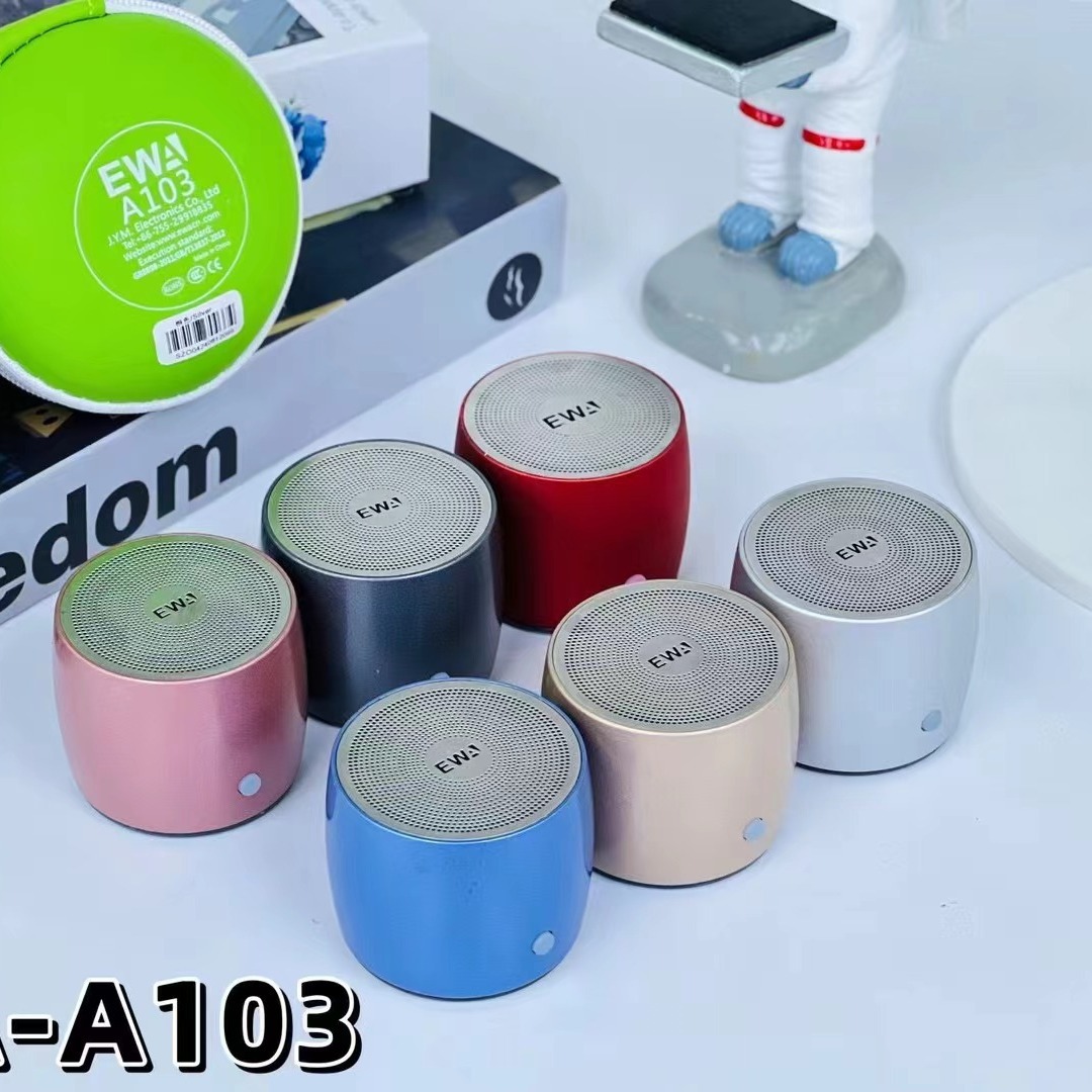 The newly upgraded Type-C interface EWA-A103 mini Bluetooth outdoor portable super low-frequency metal Bluetooth speaker