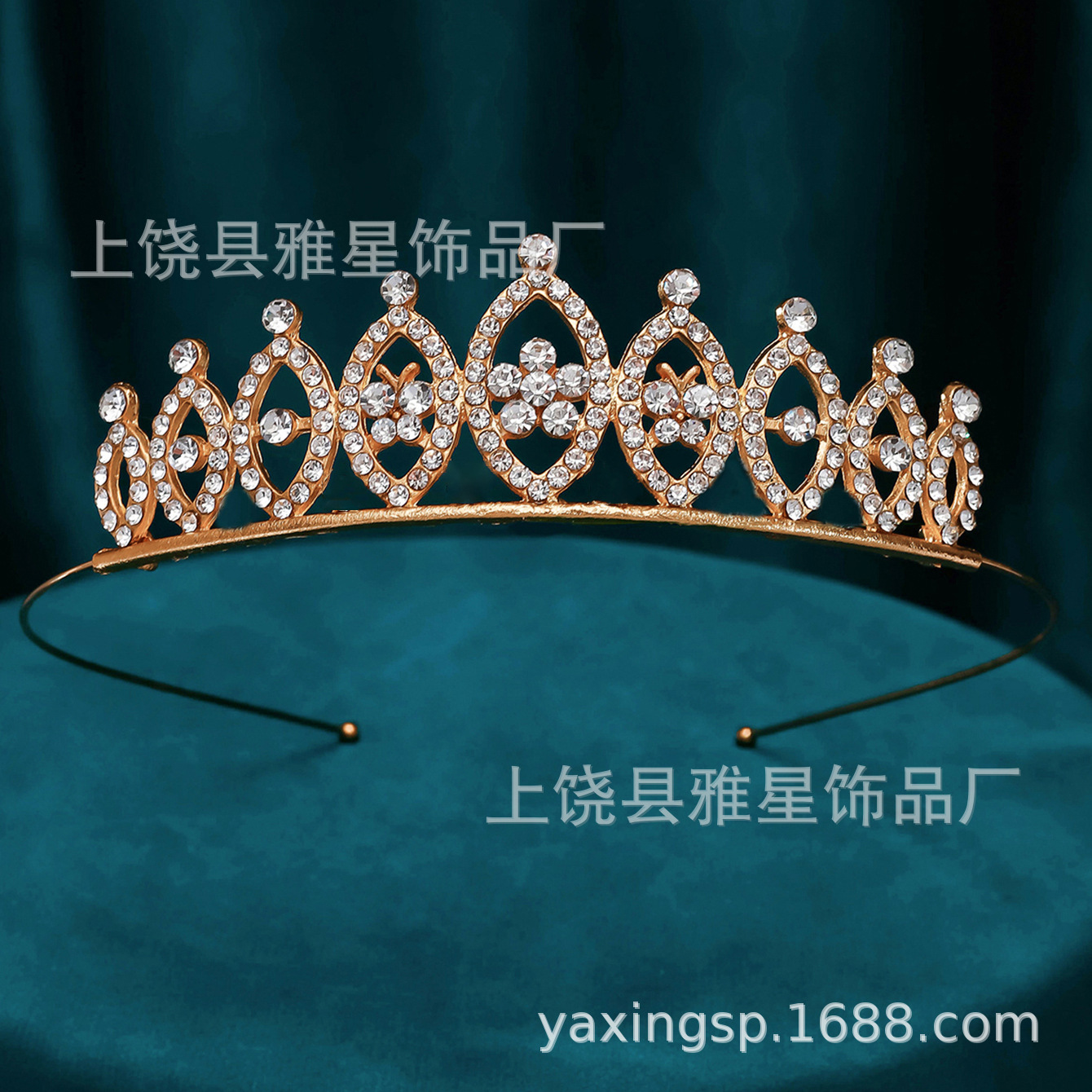 The latest version of simple and fashionable children's performance princess headwear, wedding dress, super shiny crystal bridal hairpin and crown