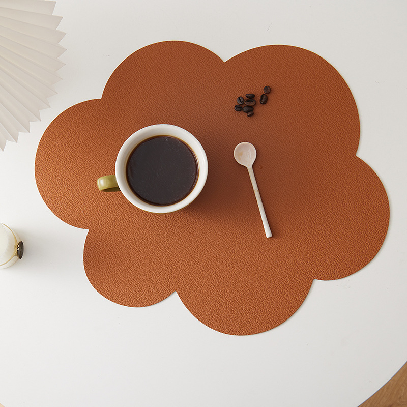 北欧皮革碗垫防油隔热垫云朵防水杯垫简约ins儿童餐垫宠物垫餐具详情图2