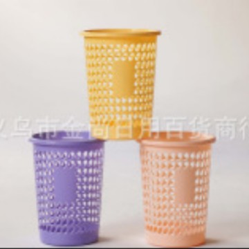 Simple home trash can without lid or pressure ring, hollowed-out garbage basket, bathroom, living room and kitchen garbage collection bin
