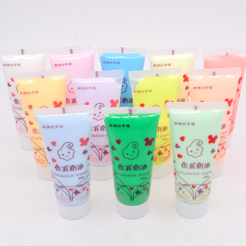 仿真奶油胶瓶装50ml 奶油文具盒手机壳胶材料 diy奶油土送裱花嘴