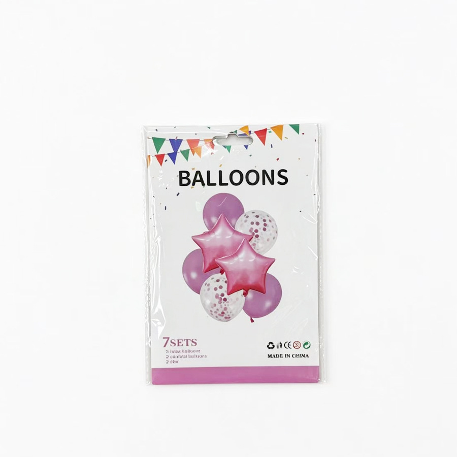 Manufacturer's party 7-piece balloon set, birthday balloon set, wedding balloon set, aluminum film ball, latex balloon Item Picture
