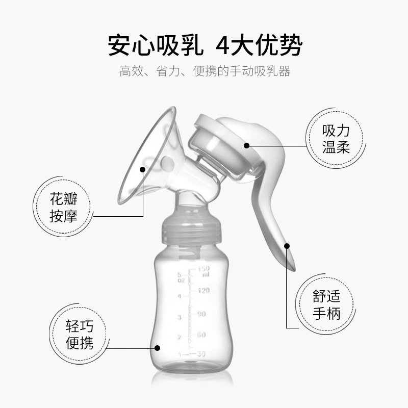 跨境货源母婴用品手动吸奶器挤奶器集奶无痛吸乳器母婴厂家批发细节图