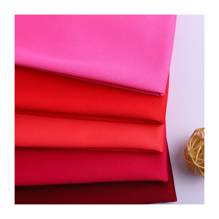 In stock, polyester knitted fabric 75D72F bird's eye fabric is moisture-absorbent and breathable for casual wear and sportswear Application Scenario