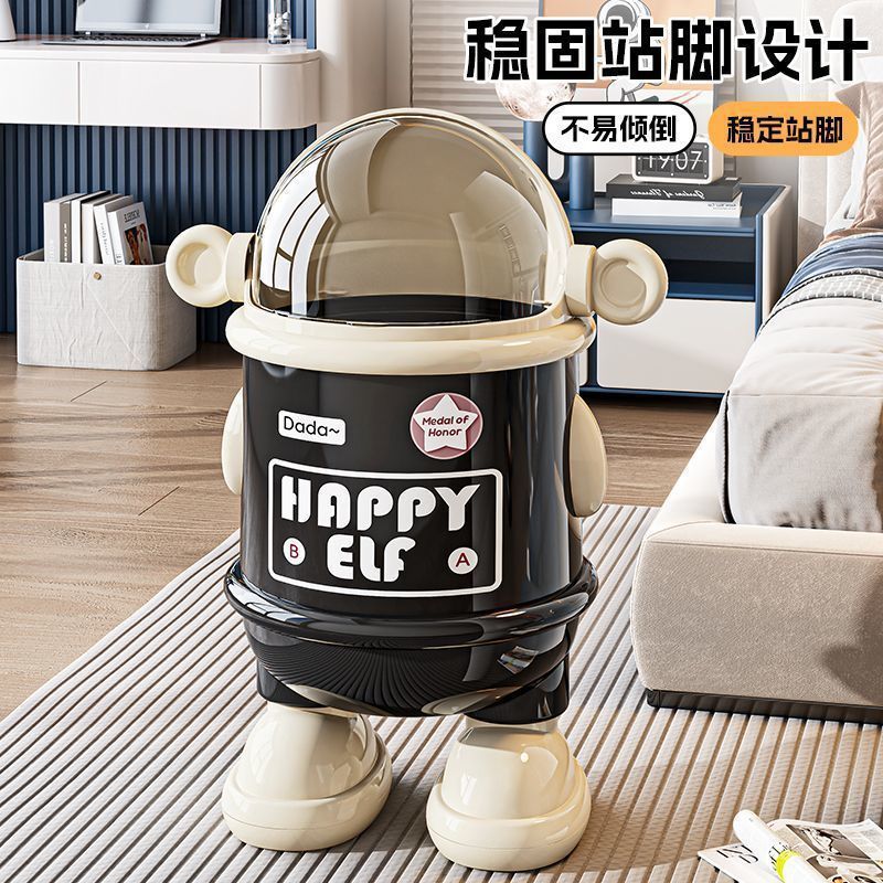 Astronaut astronaut trash can for home use, light luxury, high-end, high appearance level, creative robot-shaped trash can with lid details Picture