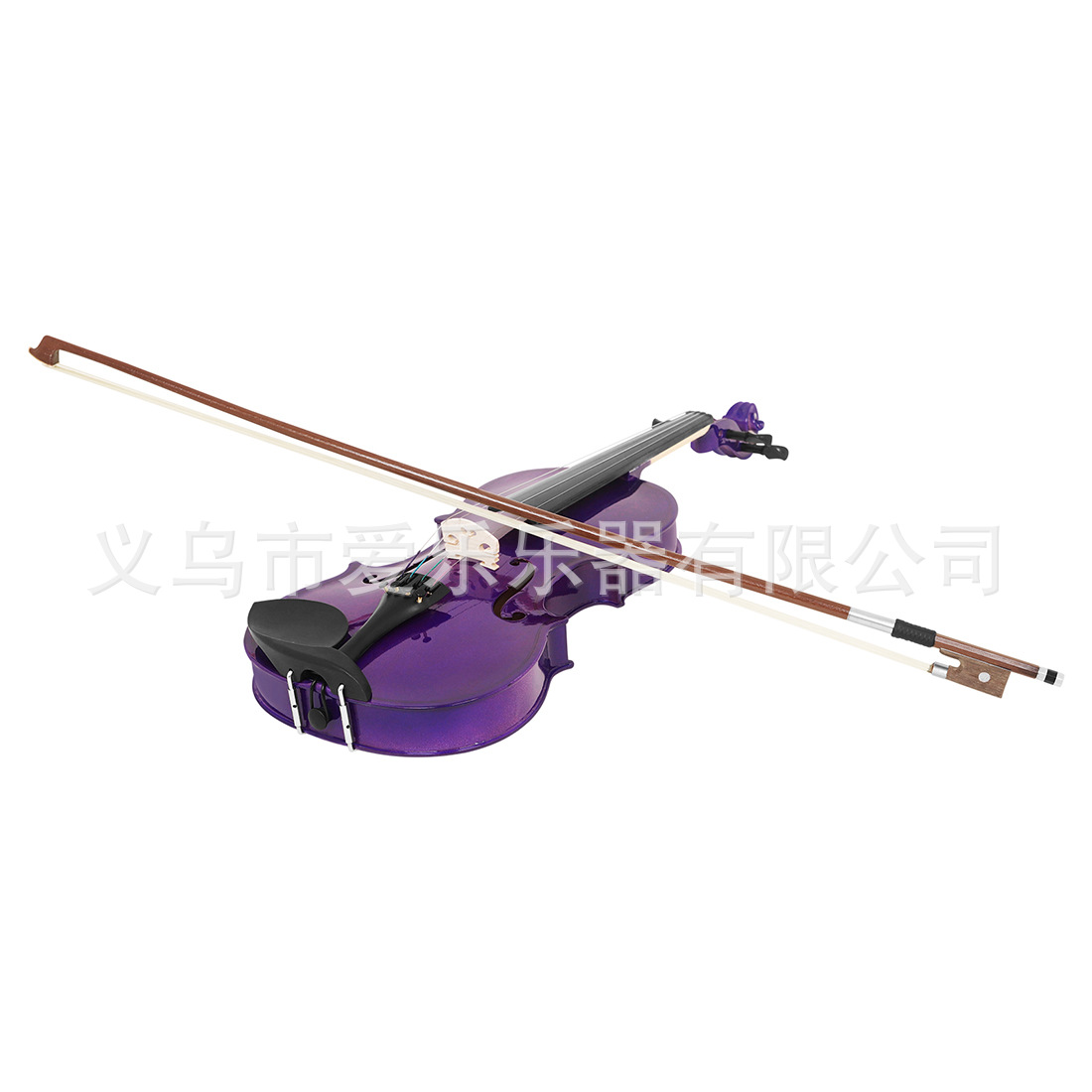 Violín púrpura y accesorios set principiante arco de cuerdas afinador de colofonia details Picture