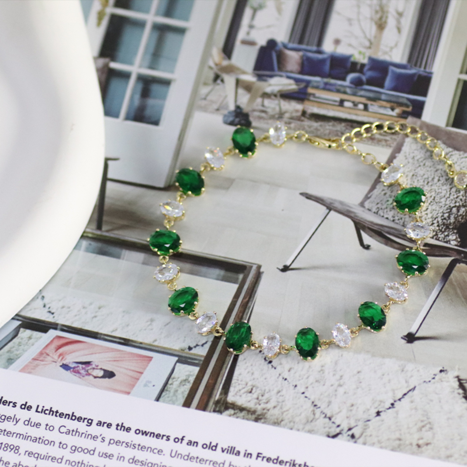 项链/珍珠/天然石项链/珍珠链条女款拼接气质/珍珠项链细节图