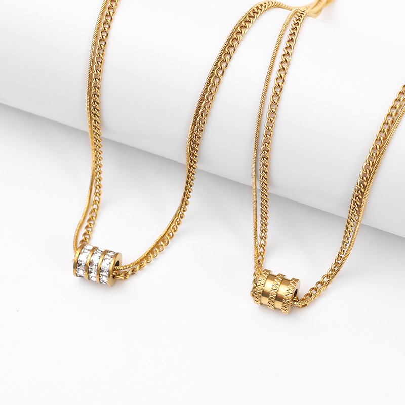 Cross-border stainless steel light luxury, fashionable and versatile women's exquisite golden waist necklace with elegant design and no color fading