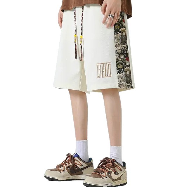 华棉运动裤/裤子/卫裤/华棉裤子/垂坠针织裤子白底实物图