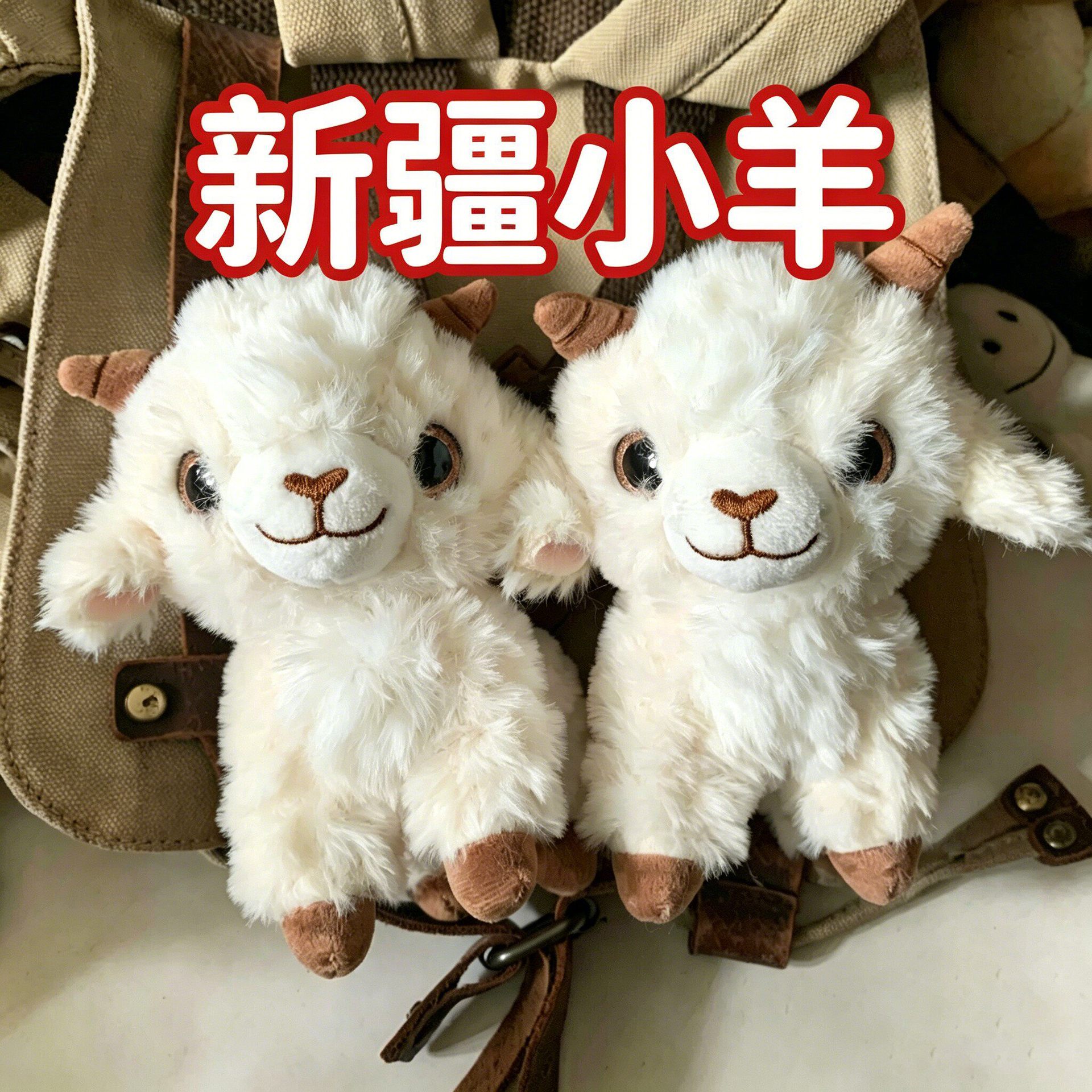 新疆小羊网红爆款旅游纪念品可爱羊玩偶文创挂件毛绒玩具厂家批发