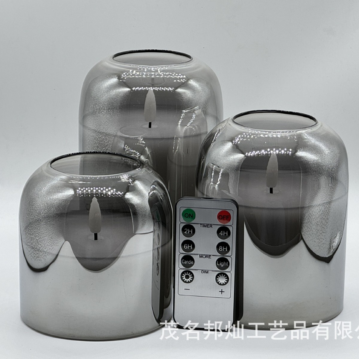 10cm圆囗玻璃蜡烛灯遥控玻璃蜡烛灯 电子蜡烛 缩口玻璃灯LED蜡烛 details Picture