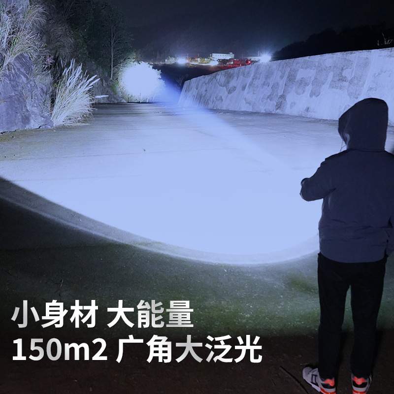 New cross-border mini flashlight portable LED lighting lamp, outdoor long-lasting lithium battery camping hooded lamp details Picture