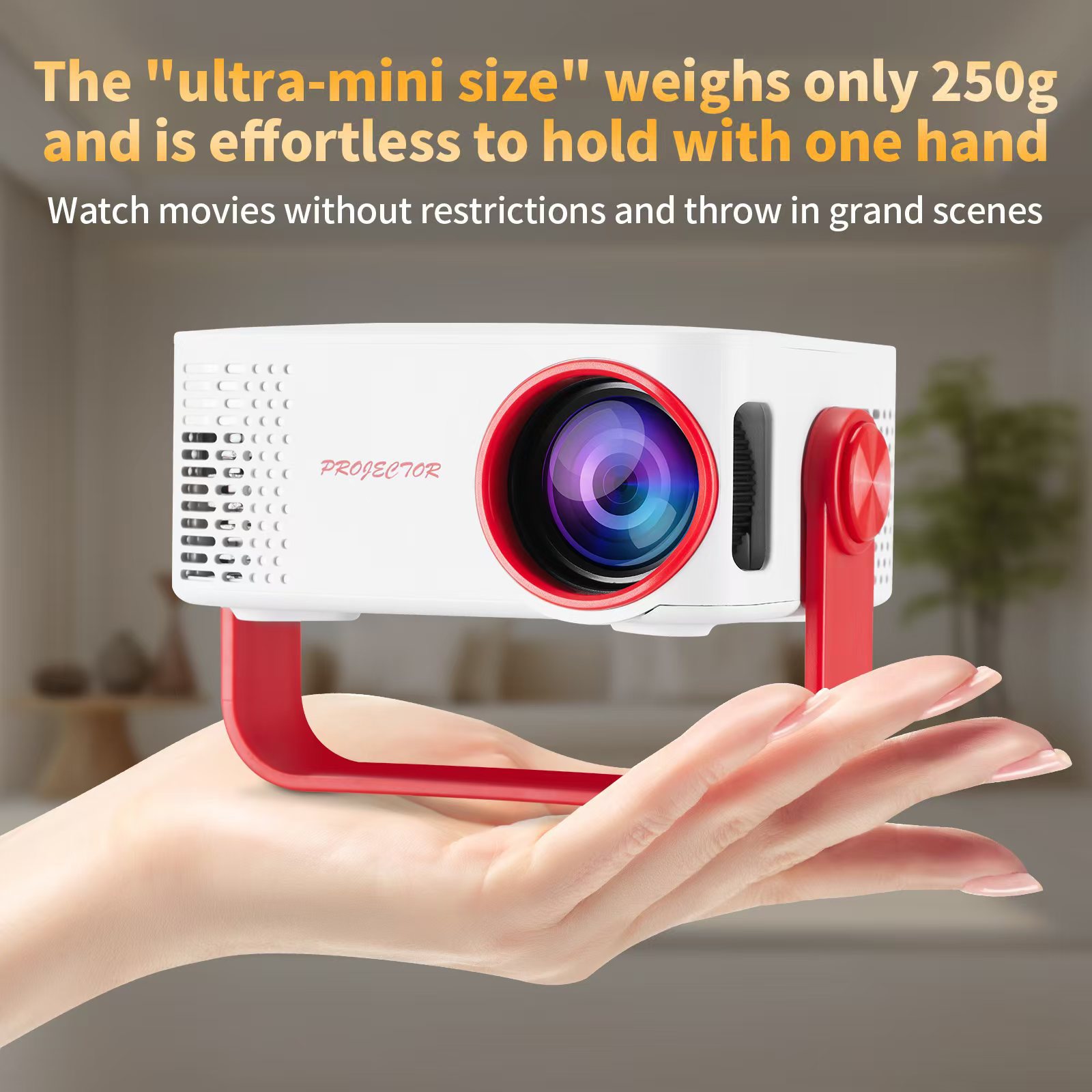 M60 [New BestSeller] Portable Projector, 1080P High-definition Thin Projector for Home use, Mobile phone Screen projection, WIFI