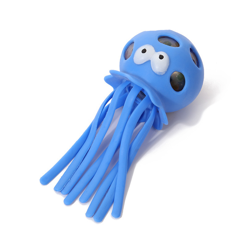 Cross-border tpr Jellyfish Pinch Release Toy, TPR Jellyfish Bead Hole Ball Stress Relief Octopus Stress Relief Toy details Picture