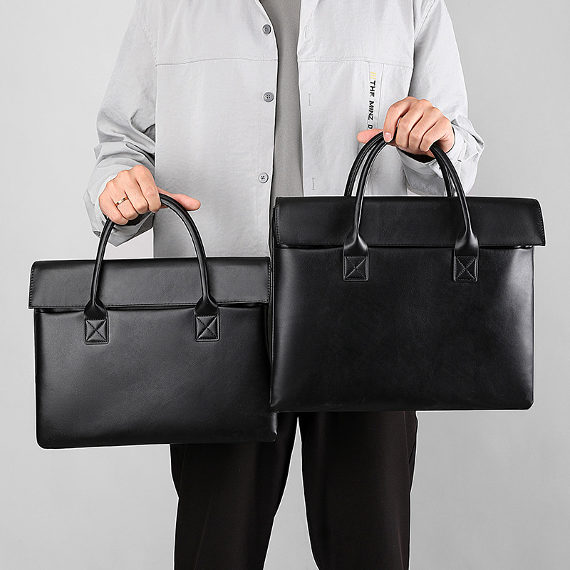 新款简约手提笔记本电脑包大容量商务手提包男款商务会议公文包