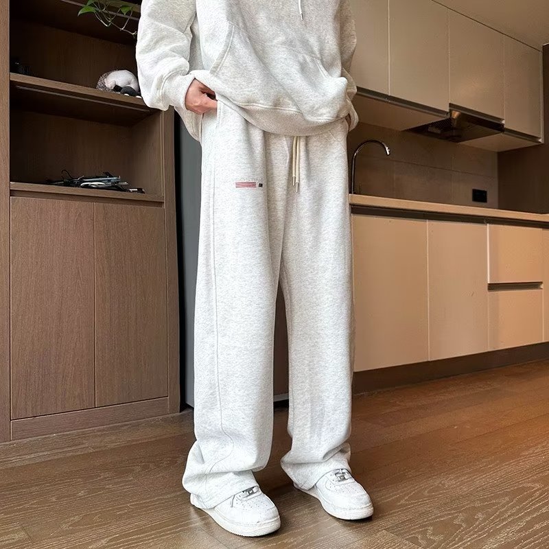 American hiphop solid-color sweatpants for boys, autumn, teenagers, trendy sports, straight-leg casual long pants, cross-border trend