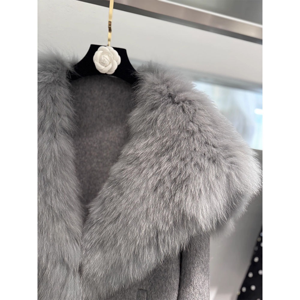 Faux fox fur knitted large fur collar detachable fur coat, double-sided nylon large fur collar short coat 2025 new style Application Scenario