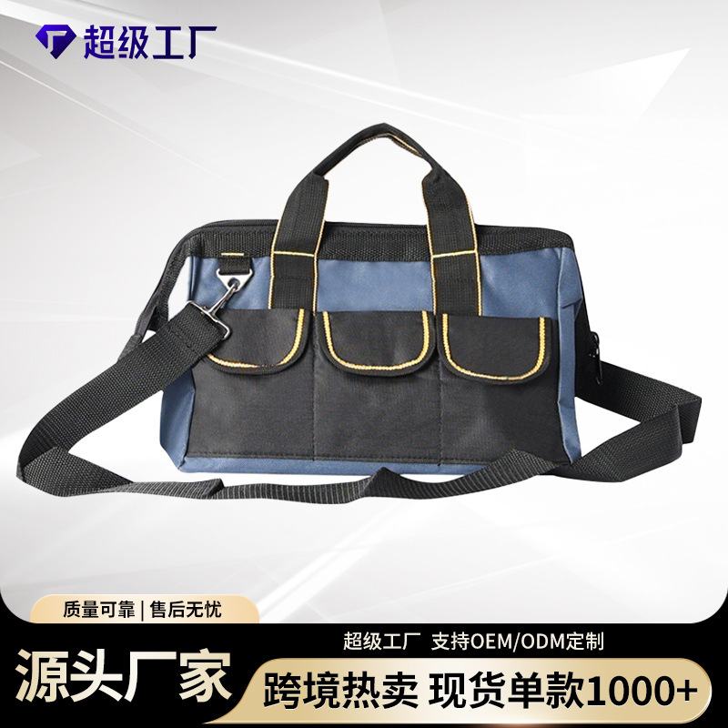Tool bag, canvas, multi-functional hand and shoulder, electrician's tool bag, hardware repair bag, manual tool bag in stock full figure
