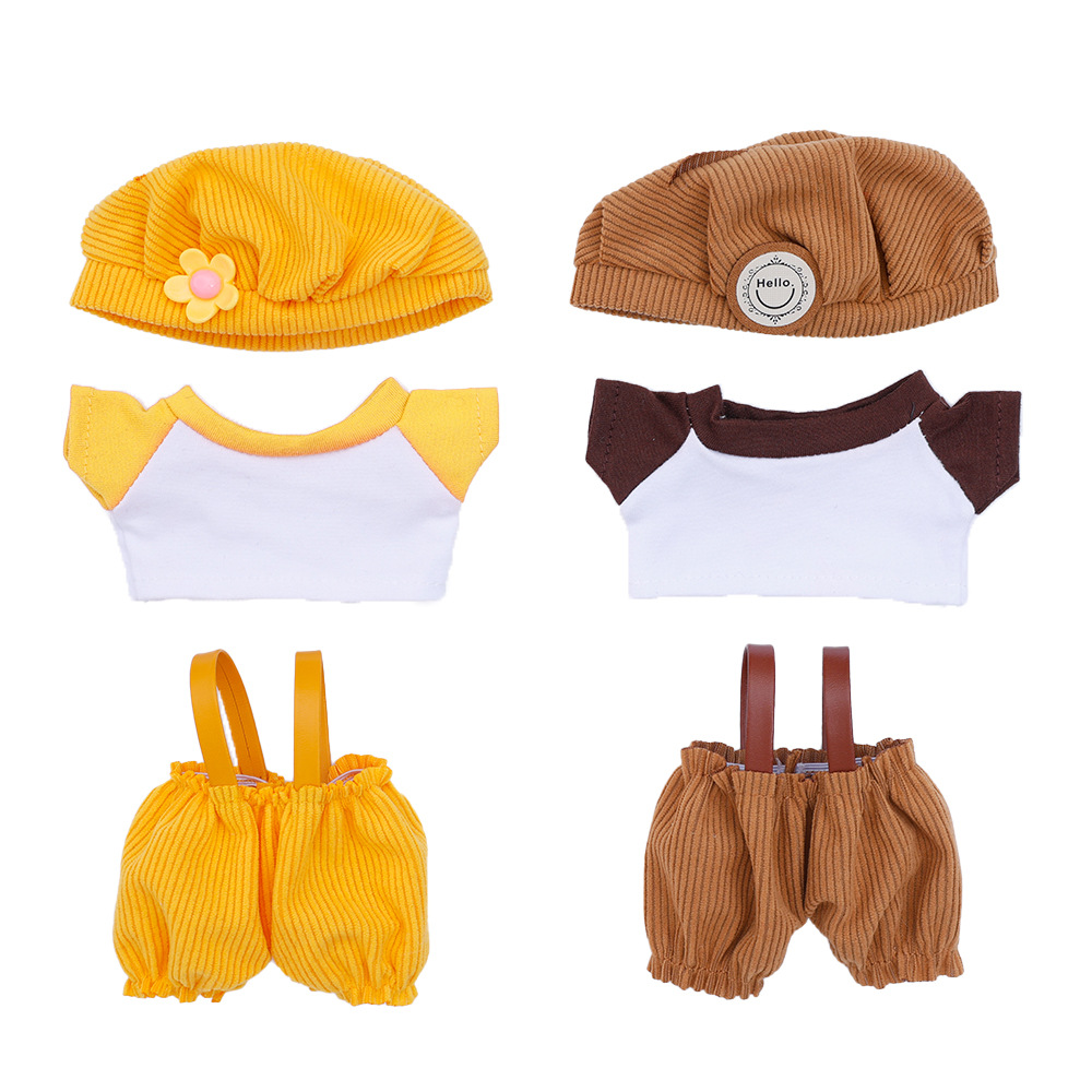 New baby dress, beret, overalls set, 17cm blind box, doll dress, vinyl doll doll, changeable set Item Picture